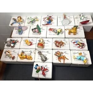 Lot of 20 Grolier Disney Christmas Magic Ornaments Disney Characters Assortment